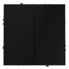 Изображение Выключатель с самовозвратом встраиваемый VOLTUM S70 двухклавишный 10А (черный матовый)