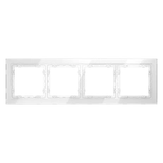 Изображение Рамка стеклянная VOLTUM S70 на 4 поста (белый, стекло)